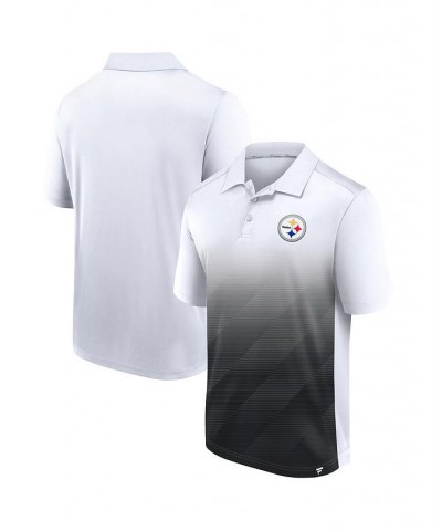 Men's Branded White and Black Pittsburgh Steelers Parameter Polo Shirt $31.85 Polo Shirts