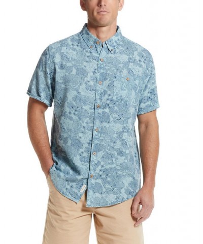 Men's Linen Cotton Short Sleeve Button Down Shirt PD02 $28.70 Shirts