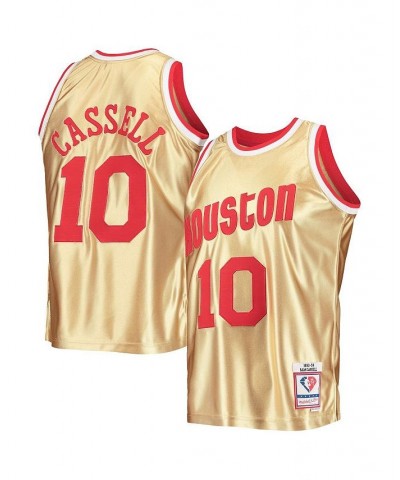 Men's Sam Cassell Gold Houston Rockets 75th Anniversary 1993-94 Hardwood Classics Swingman Jersey $66.27 Jersey