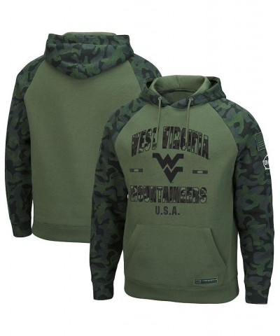 Men's Olive, Camo West Virginia Mountaineers OHT Military-Inspired Appreciation Raglan Pullover Hoodie $31.50 Sweatshirt