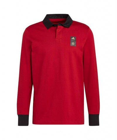 Men's 2023 Player Red Atlanta United FC Travel Long Sleeve Polo Shirt $38.40 Polo Shirts