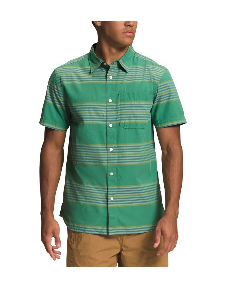 Men's Baytrail Yarn-Dye Button-Up Short-Sleeve Shirt Green $38.40 Shirts