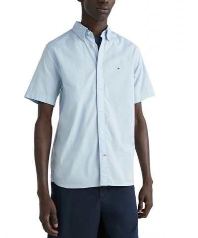 Men's Flex Poplin Regular-Fit Short-Sleeve Shirt Calm Blue $27.30 Shirts