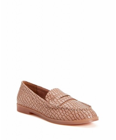 Women's The Geli Round Toe Loafer Flats Tan/Beige $47.52 Shoes