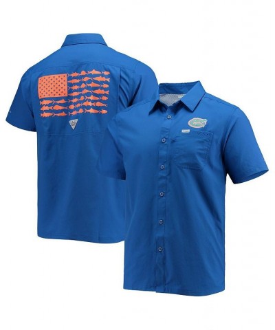 Men's PFG Royal Florida Gators Slack Tide Camp Button-Up Shirt $36.39 Shirts