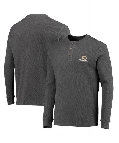 Men's Heathered Gray Chicago Bears Logo Maverick Thermal Henley Long Sleeve T-shirt $29.06 T-Shirts