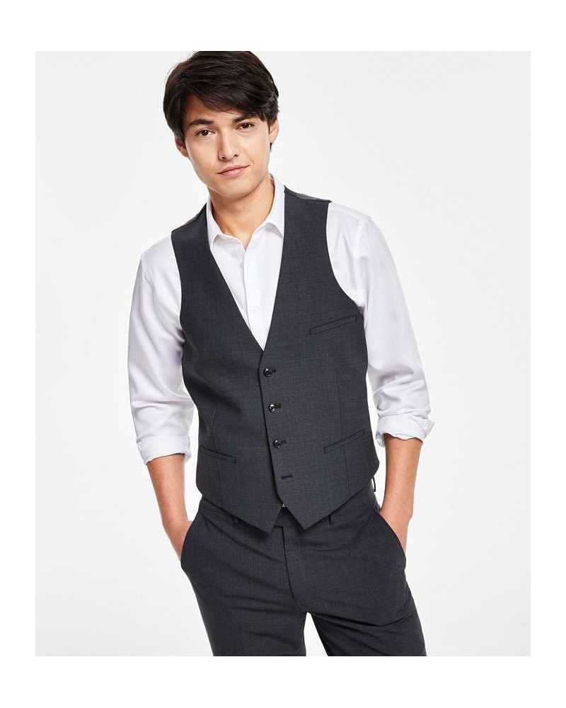 Men's Slim-Fit Wool Suit Vest Charcoal $31.89 Vests