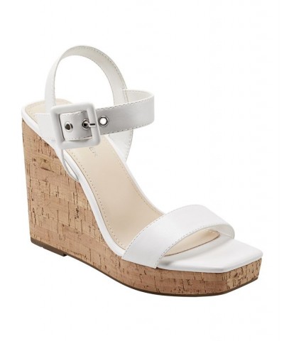 Women's Lukey Dress Wedge Sandals White $46.55 Shoes