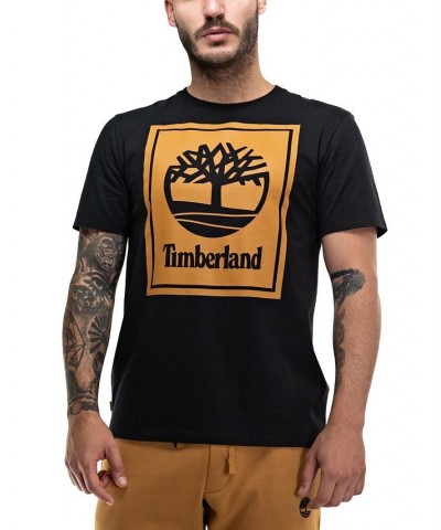 Men's Short Sleeve Stacked Logo Tee Black $19.38 T-Shirts