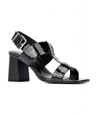 Women's Toni Wide Width Heels Sandals Black $43.18 Shoes