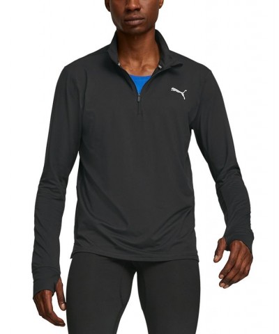 Men's Run Favorite 1/4-Zip Long-Sleeve Running T-Shirt Black $25.85 T-Shirts