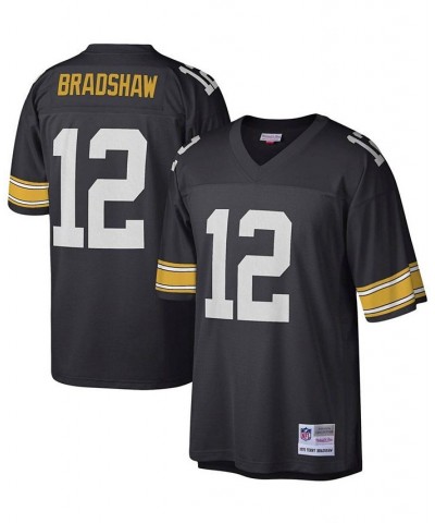 Men's Terry Bradshaw Black Pittsburgh Steelers Legacy Replica Jersey $71.40 Jersey