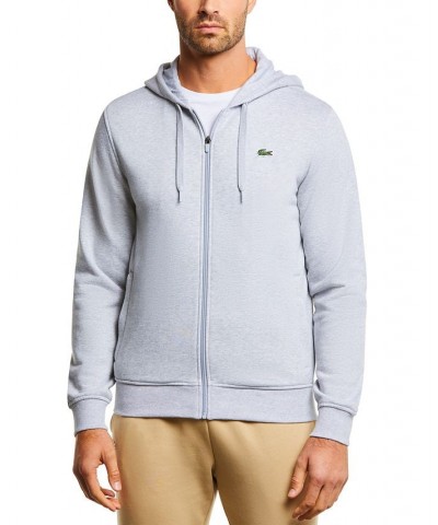 Men's SPORT Long Sleeve Full-Zip Solid Hoodie Gray $36.48 Sweatshirt