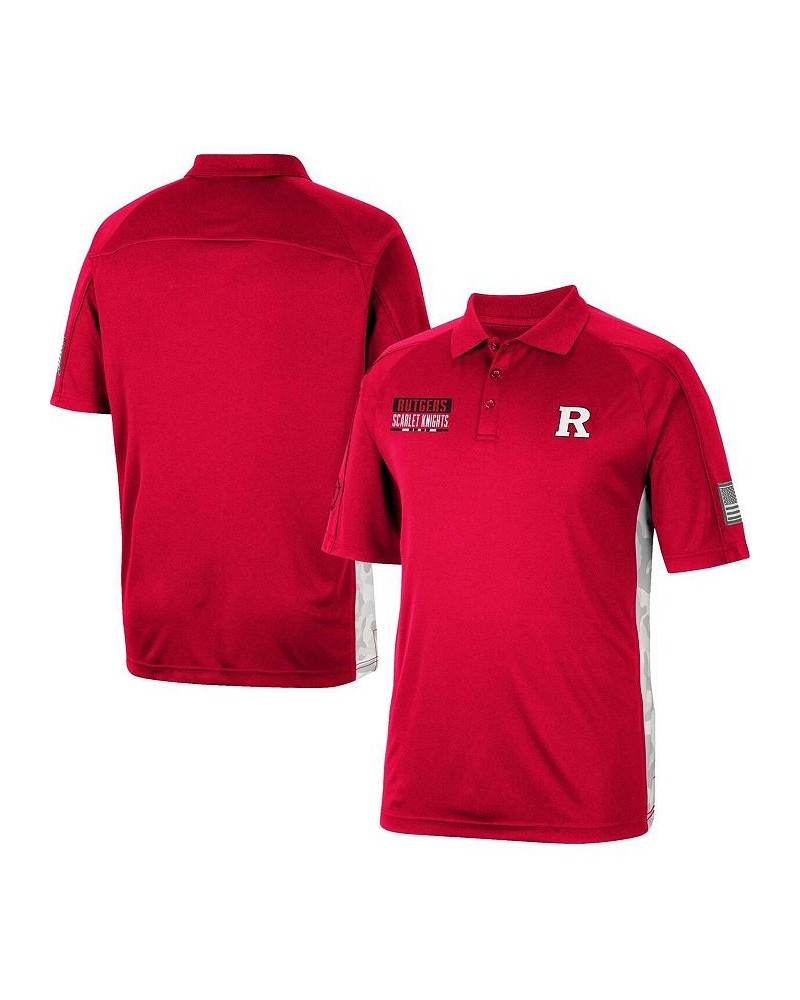 Men's Scarlet Rutgers Scarlet Knights OHT Military-Inspired Appreciation Snow Camo Polo Shirt $33.59 Polo Shirts