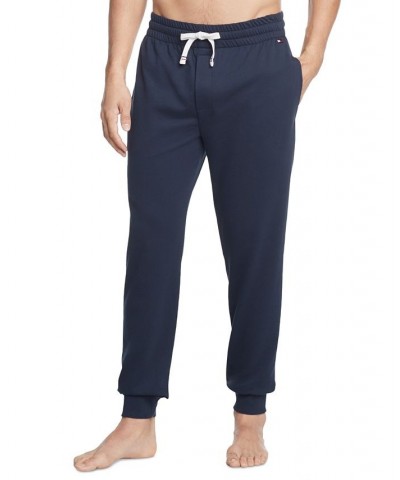 Men's Modern Essentials Tapered-Fit Embroidered Logo French Terry Joggers Blue $25.63 Pajama