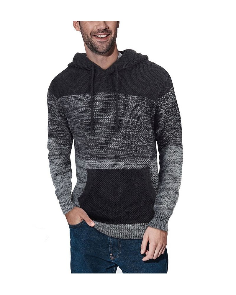 Men's Color Blocked Hooded Sweater Gray $29.99 Sweaters