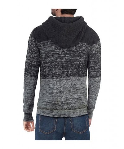 Men's Color Blocked Hooded Sweater Gray $29.99 Sweaters
