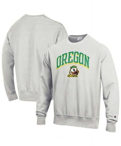Men's Gray Oregon Ducks Arch Over Logo Reverse Weave Pullover Sweatshirt $45.04 Sweatshirt