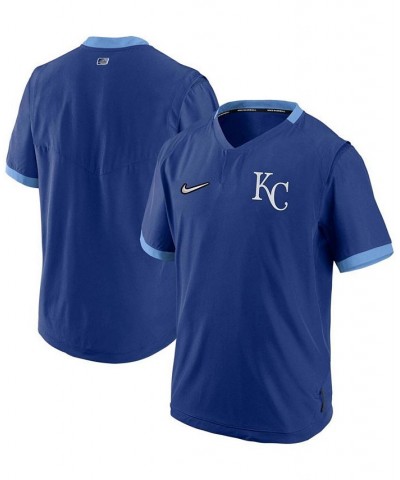 Men's Royal and Light Blue Kansas City Royals Authentic Collection Short Sleeve Hot Pullover Jacket $48.59 Jackets