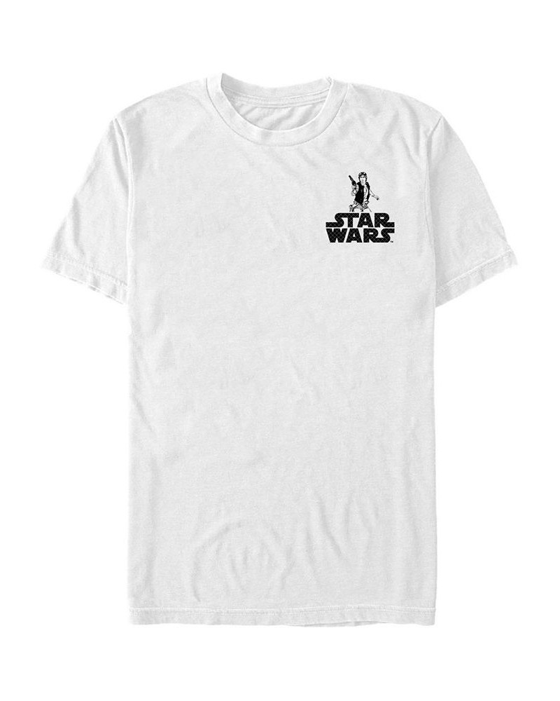 Star Wars Men's Han Solo Pocket Logo Short Sleeve T-Shirt White $14.70 T-Shirts