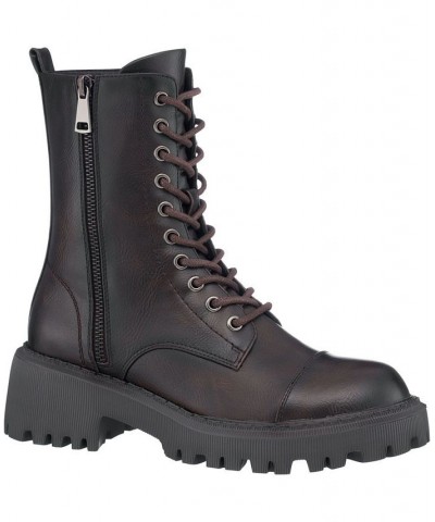Women's Mckay Lace-Up Boots Brown $41.40 Shoes