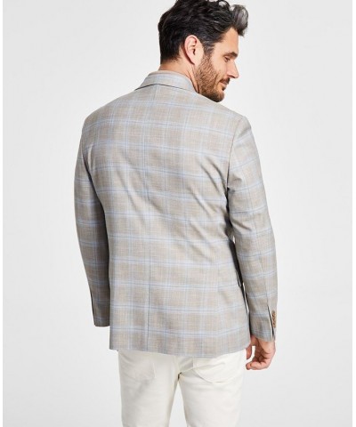Men's Modern-Fit Plaid Sport Coat Tan/Beige $51.45 Blazers