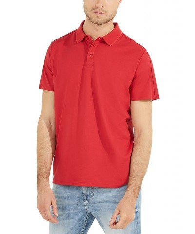 Men's Logo Taped Tipped Collar Polo Shirt Pink $29.99 Polo Shirts