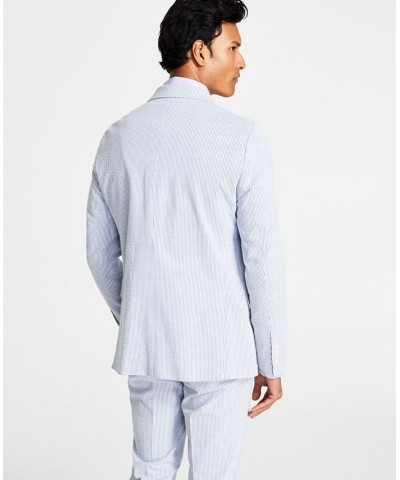 Men's Modern-Fit THFlex Seersucker Suit Jacket Blue $58.05 Suits