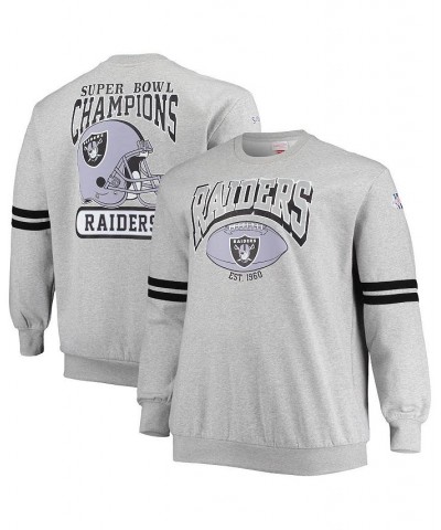 Men's Heather Gray Las Vegas Raiders Big and Tall Allover Print Pullover Sweatshirt $54.99 Sweatshirt