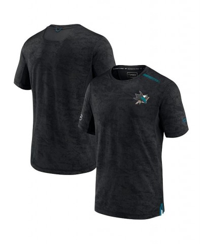 Men's Branded Black San Jose Sharks Authentic Pro Rink Premium Camo T-Shirt $32.93 T-Shirts