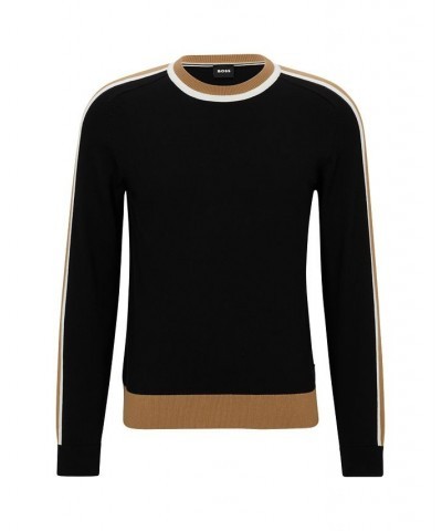 BOSS Men's Cotton Color-Blocking Sweater Black $83.20 Sweaters