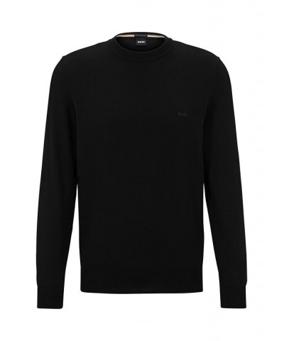 BOSS Men's Pure-Cotton Regular-Fit Embroidered Logo Sweater Blue $84.00 Sweaters