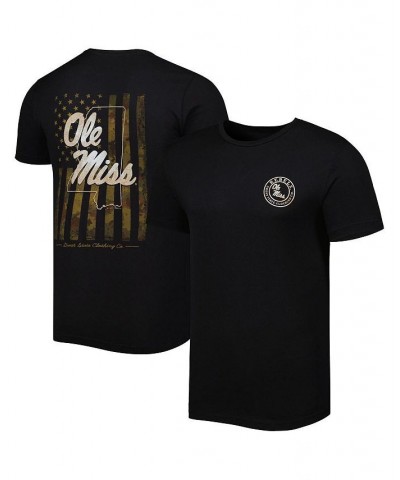Men's Black Ole Miss Rebels Camo Flag 2-Hit T-shirt $18.40 T-Shirts