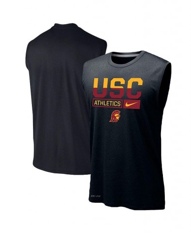 Men's Black USC Trojans Wordmark Drop Legend Performance Tank Top $29.49 T-Shirts
