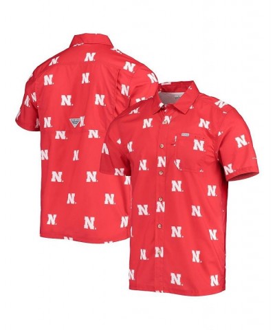 Men's Scarlet Nebraska Huskers Super Slack Tide Omni-Shade Button-Up Shirt $35.25 Shirts