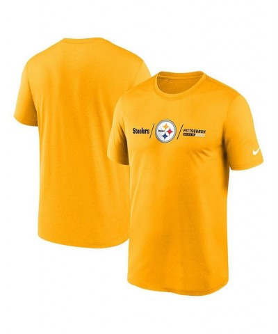Men's Gold Pittsburgh Steelers Horizontal Lockup Legend T-shirt $27.99 T-Shirts