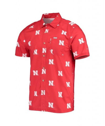 Men's Scarlet Nebraska Huskers Super Slack Tide Omni-Shade Button-Up Shirt $35.25 Shirts