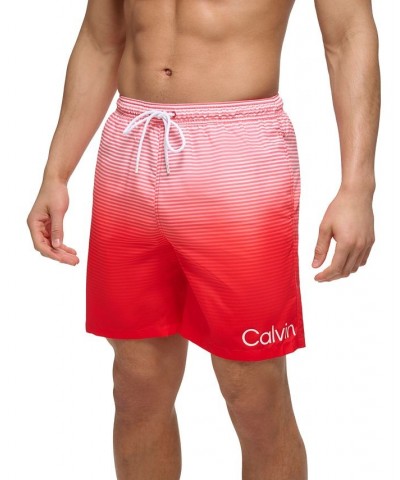 Calvin Kelin Men's Regular-Fit OmbrÉ Gradient Stripe UPF 50+ 7" Swim Trunks PD05 $20.05 Swimsuits