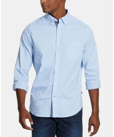 Men's Classic-Fit Stretch Solid Oxford Button-Down Shirt Light French Blue $26.00 Shirts