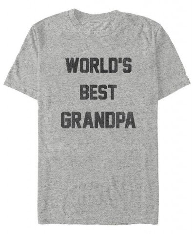Men's Worlds Best Grandpa Short Sleeve Crew T-shirt Gray $16.45 T-Shirts