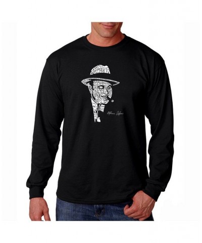 Men's Word Art Long Sleeve T-Shirt- Al Capone - Original Gangster Black $18.80 T-Shirts