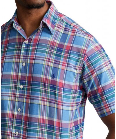Men's Big & Tall Plaid Oxford Shirt Blue/Red Multi $53.75 Shirts