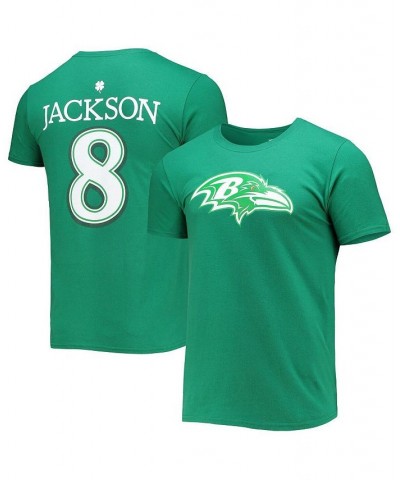 Men's Branded Lamar Jackson Green Baltimore Ravens St. Patrick's Day Icon Player T-shirt $15.98 T-Shirts