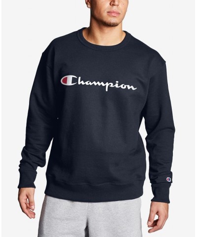 Men's Powerblend Fleece Logo Sweatshirt Navy $21.85 Sweatshirt