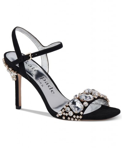 Women's Treasure Embellished Ankle-Strap Dress Sandals Black $135.52 Shoes