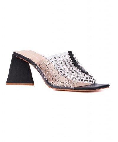 Women's Dayna Wide Width Heels Sandals Black $40.87 Shoes