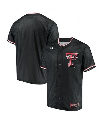 Men's Black Texas Tech Red Raiders Performance Replica Baseball Jersey $35.70 Jersey