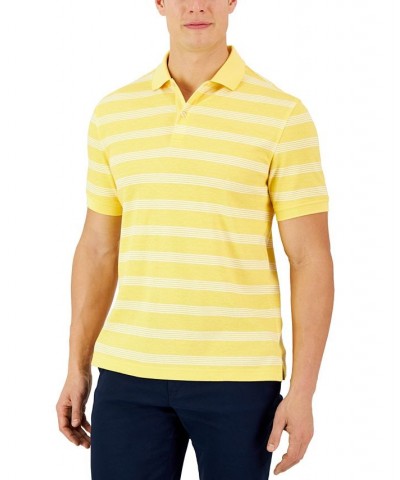Men's Retro Stripe Polo Yellow $13.49 Polo Shirts