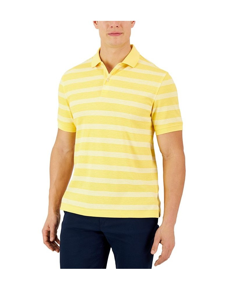 Men's Retro Stripe Polo Yellow $13.49 Polo Shirts