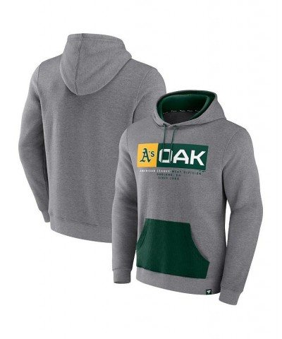 Men's Branded Heathered Gray Oakland Athletics Iconic Steppin Up Fleece Pullover Hoodie $36.75 Sweatshirt